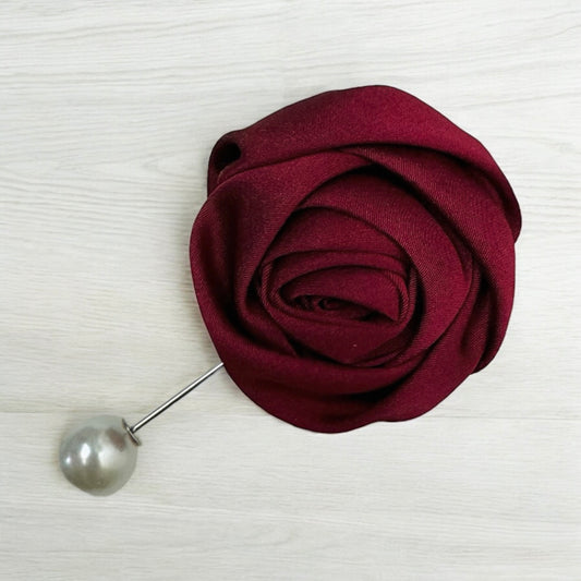 Red Flower Styled Hijab Broches