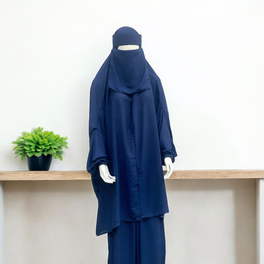 Modest Jilbab - 3 Pc with Saudi Naqab