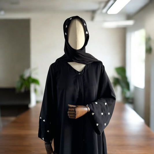 Heart Embrioded Abaya