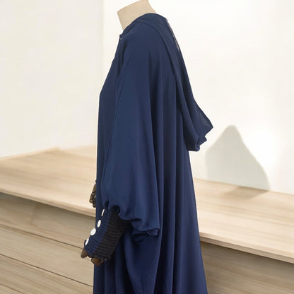 Modest hoodie jilbab navy blue