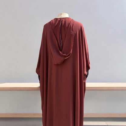 Modest hoodie jilbab maroon