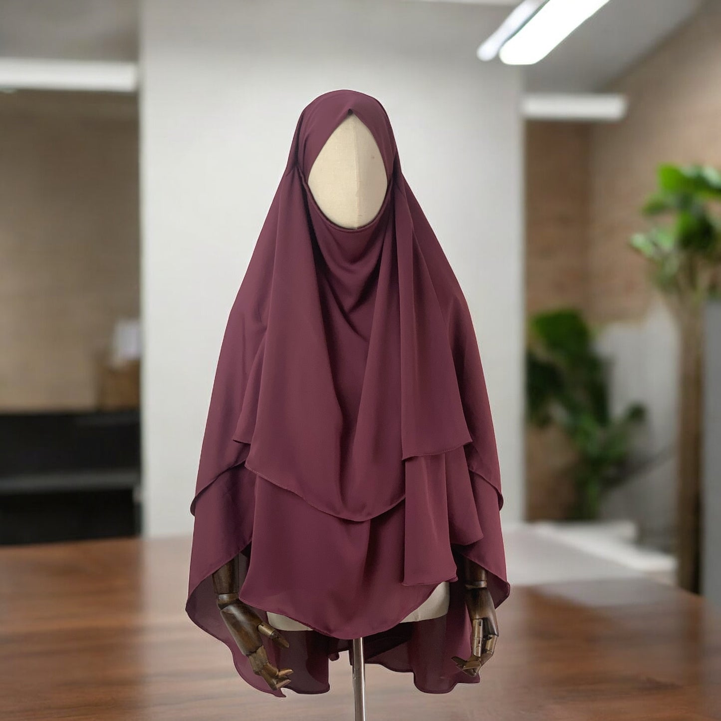 Modest Double - L- Khimar Plum