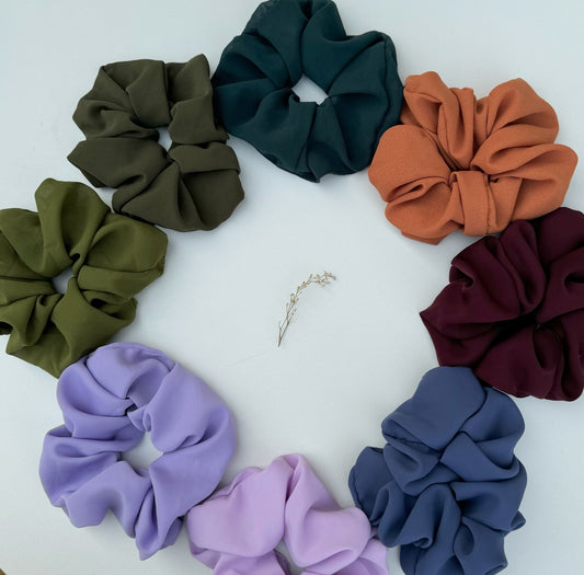 Random Colors Georgette Scrunchies (8 Pc.)