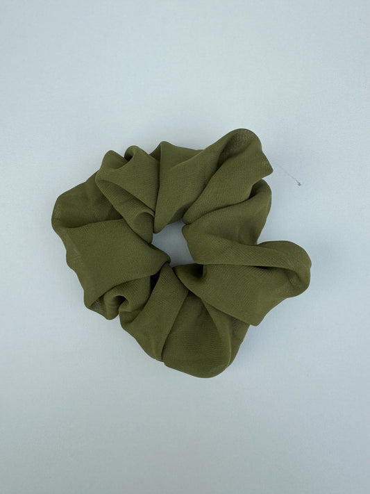 Riffle Green Georgette Scrunchie