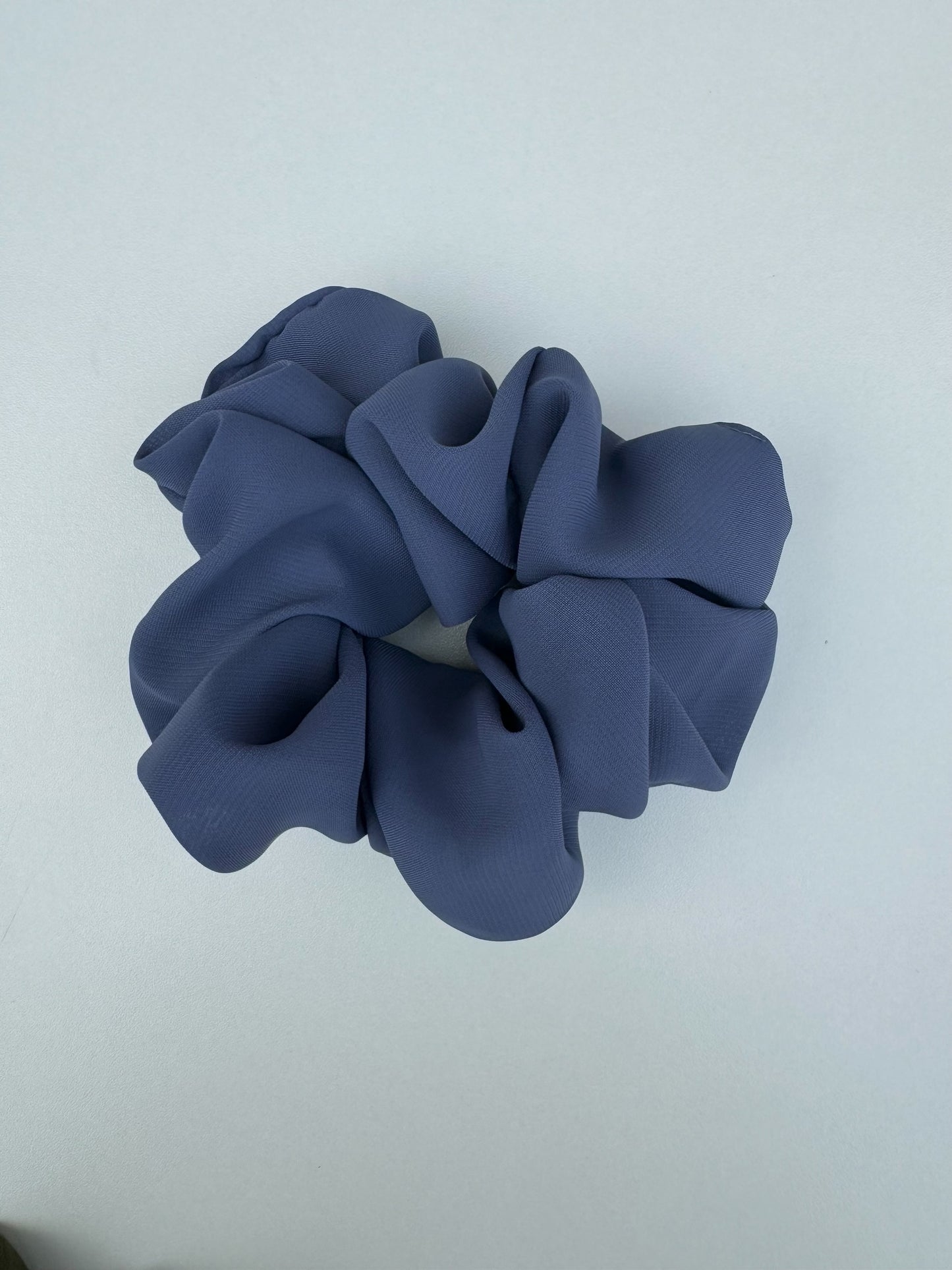 Bright Grey Georgette Scrunchie