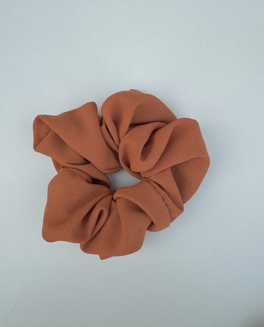 Rust Brown Georgette Scrunchie