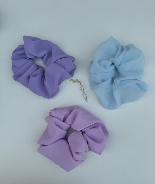 Random Colors Georgette Scrunchies (3 Pc.)