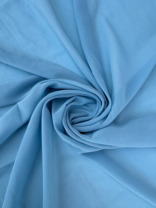 Sky Blue - Georgette Chiffon Simple Hijab