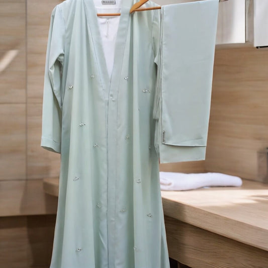 Kimino Fancy Abaya  - Pistachio